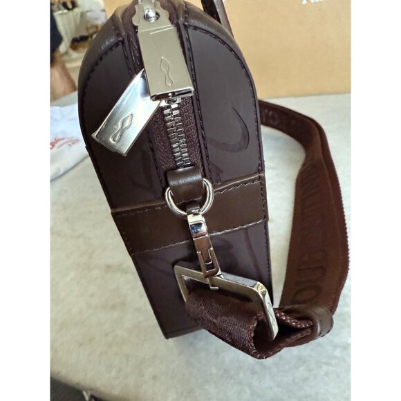 Christian Louboutin 3225098 Ruisbuddy Zipped Leather Crossbody Bag Cosme Brown - Picture 4 of 15